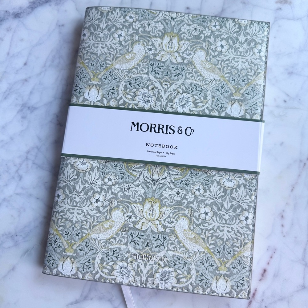 Morris & Co. Pleather Cover Bird and Floral Print Notebook